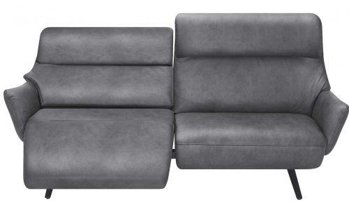 canape 3 places relaxation cuir gris