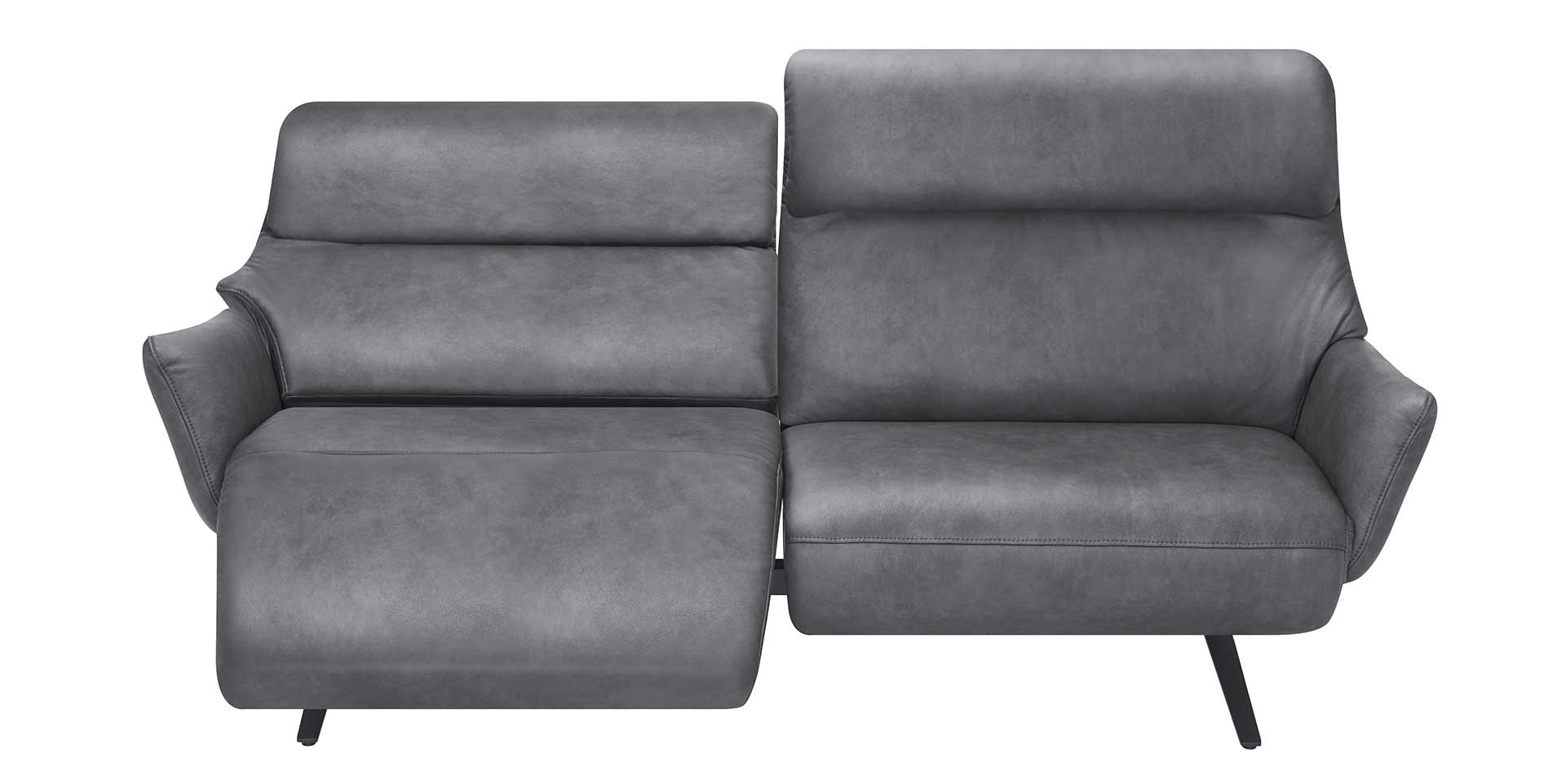 canape 3 places relaxation cuir gris