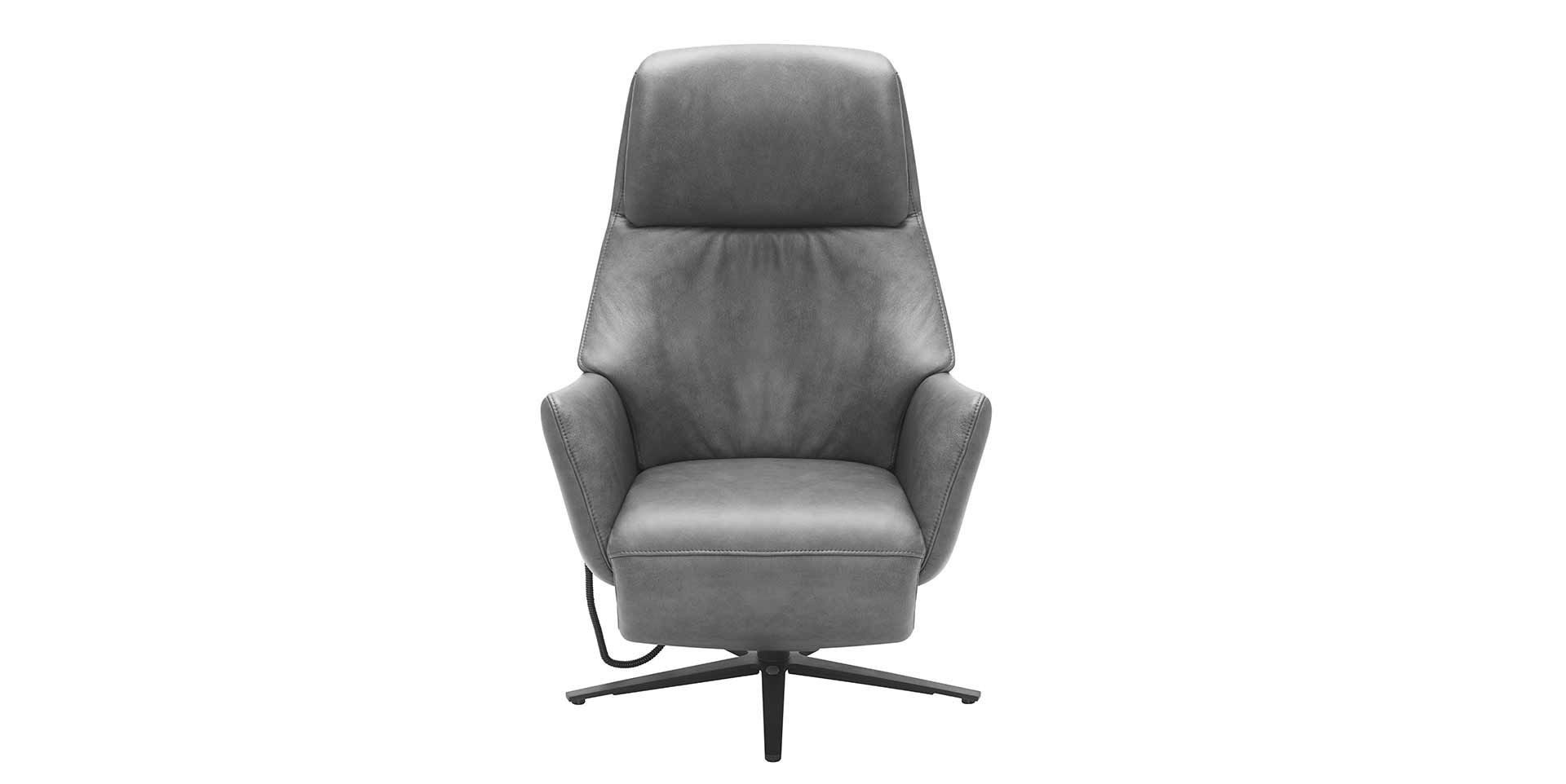 fauteuil relaxation cuir gris