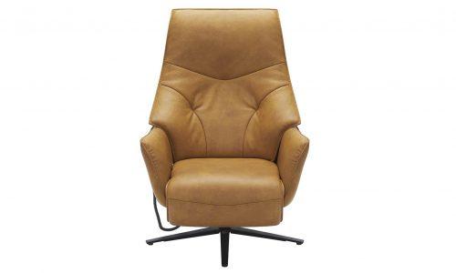 fauteuil relaxation cuir moutarde