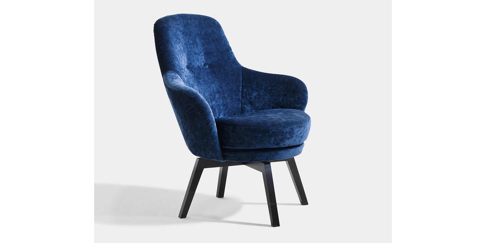 fauteuil pivotant tissu bleu