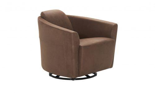 fauteuil pivotant en cuir marron