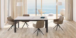 Chaise tissu pivotante