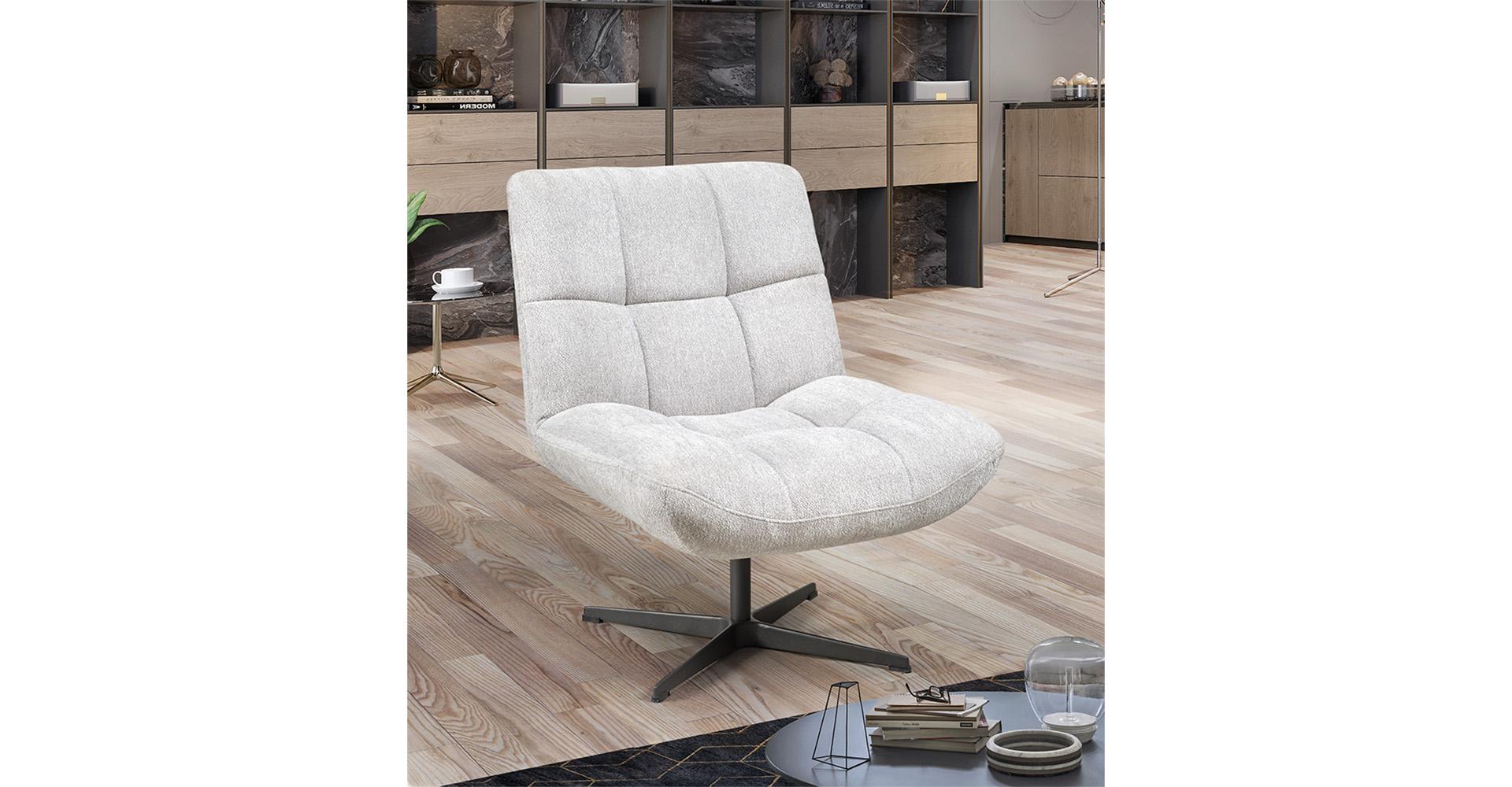 Fauteuil en tissu pivotant ANGELE slider image n°1