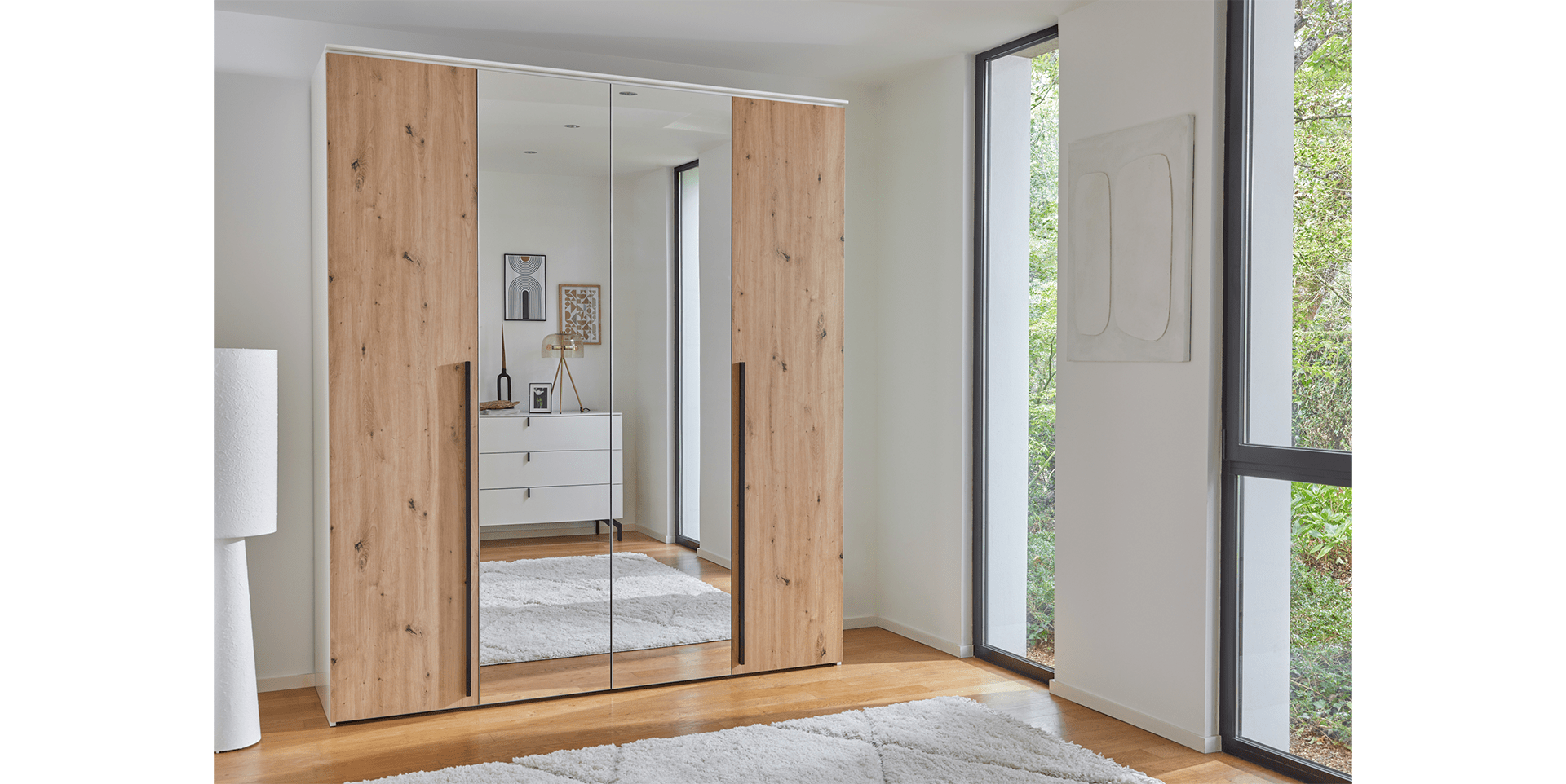 Armoire portes pliantes avec miroir OPALE slider image n°2