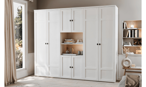 Armoire dressing 4 portes battantes 2 niches BEAUMONT 1