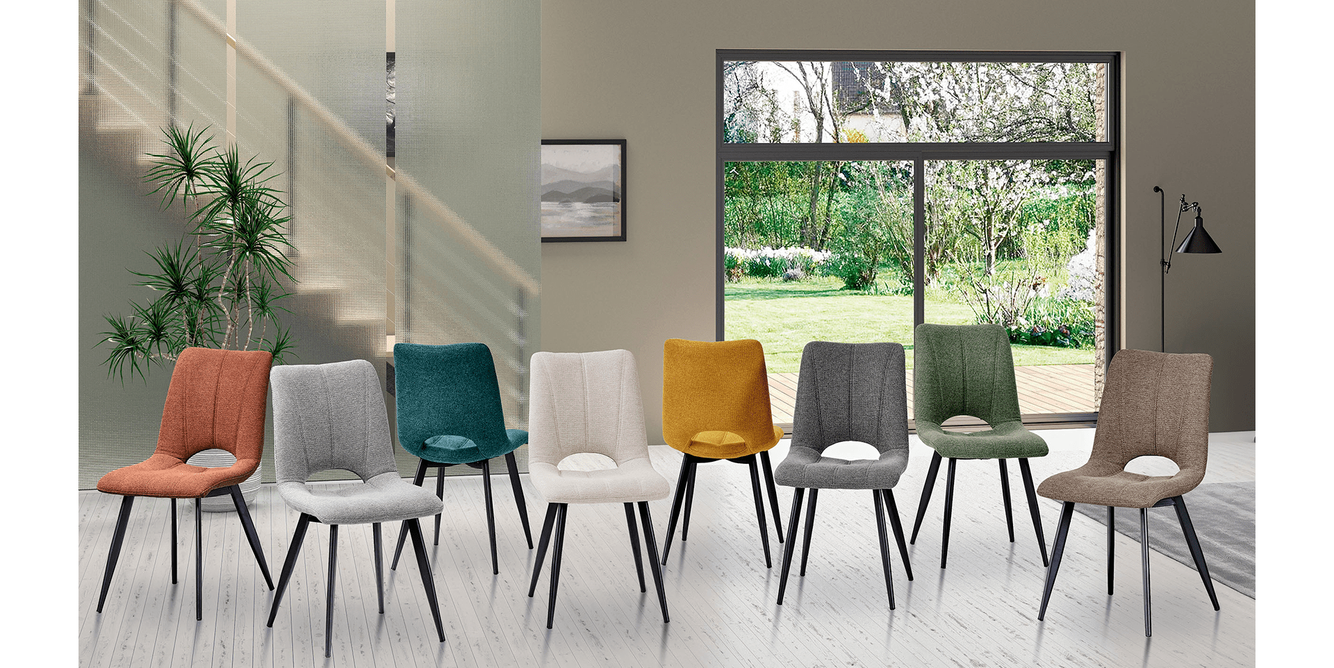 Chaise en tissu CORALIE slider image n°1