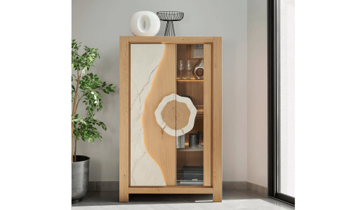 Bibliothèque et vitrine MINERALE 1