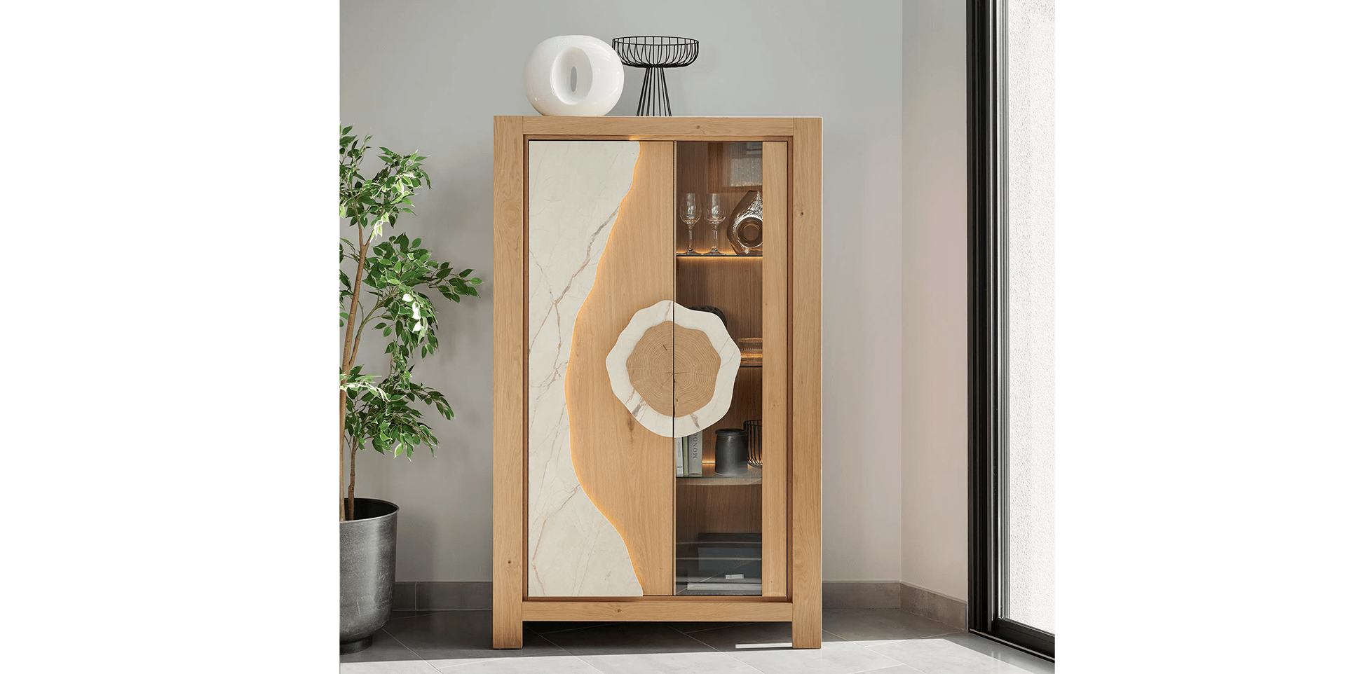 Bibliothèque et vitrine MINERALE slider image n°1