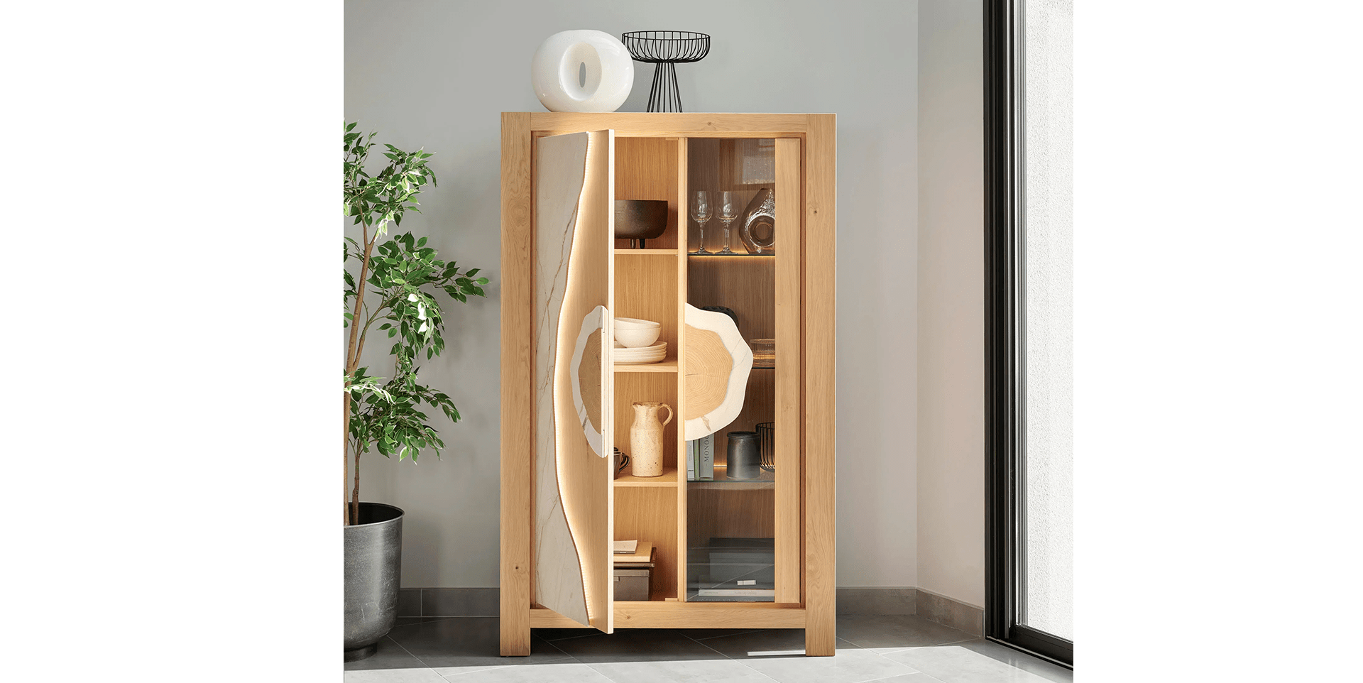 Bibliothèque et vitrine MINERALE slider image n°2