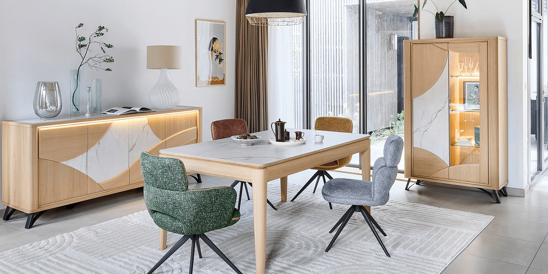 Bibliothèque et vitrine RIVIERA slider image n°1